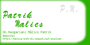 patrik malics business card